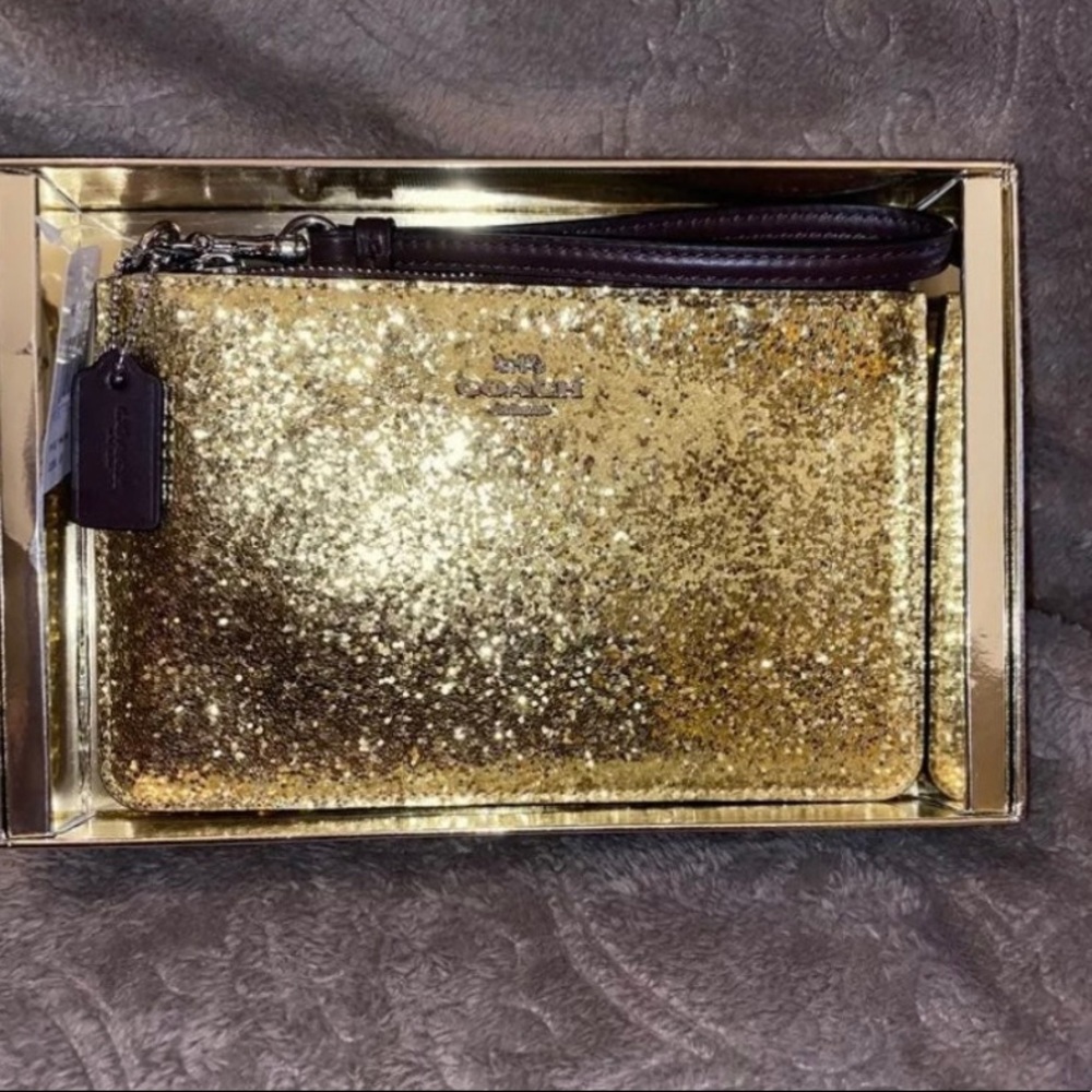 Coach Gold Wizard Of Oz Glitter Wristlet